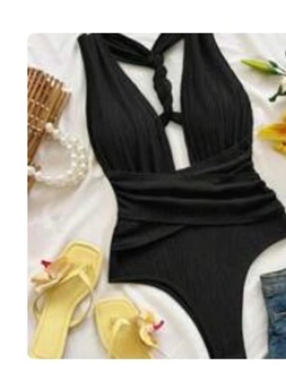 Black Cutout One-Piece bodysuit